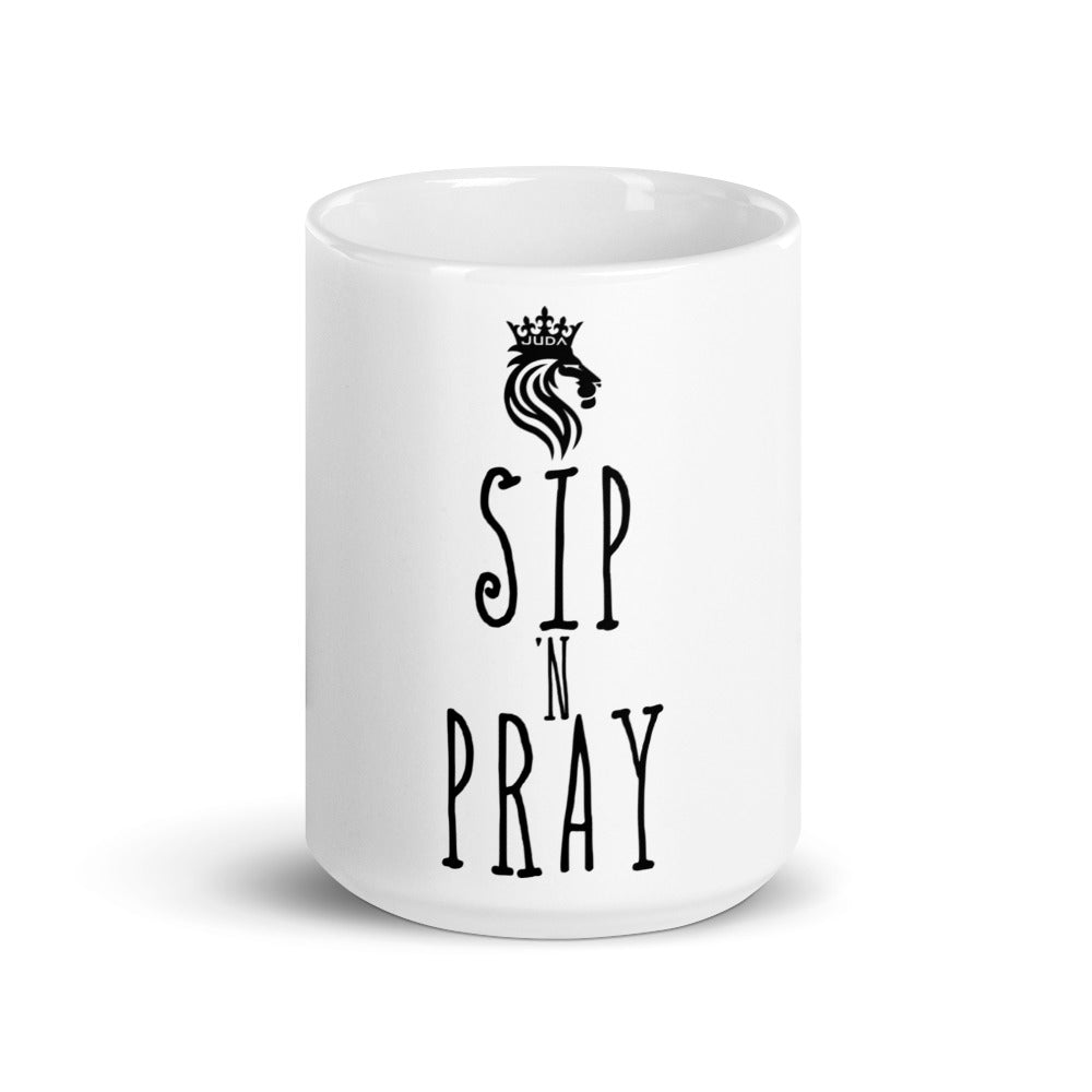 DCMB SIP 'N PRAY White glossy mug