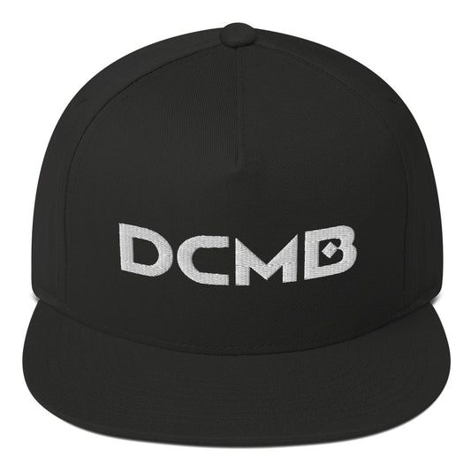 DCMB Flat Bill Cap White on Black