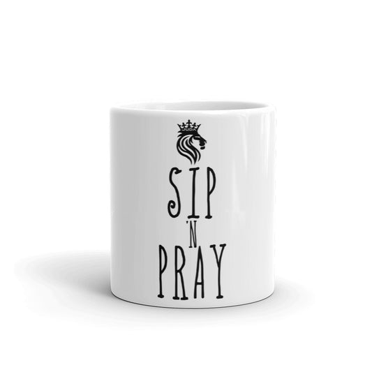 DCMB SIP 'N PRAY White glossy mug